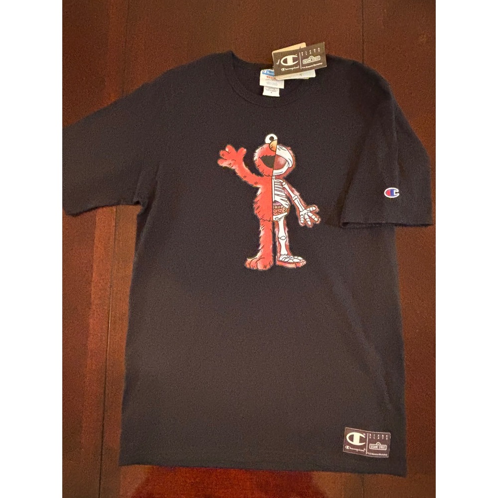 Champion Sesame Street Jason Freeny Elmo XXRay Black Tee Mens Medium NWT